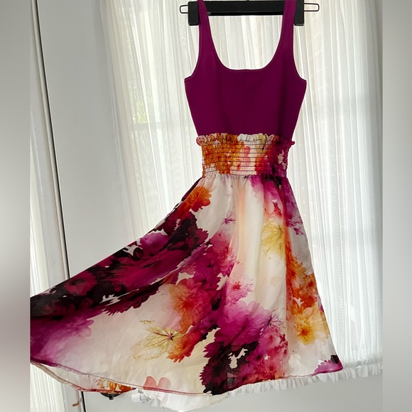 Silk Flora Dress -Xs- - Picture 1 of 5